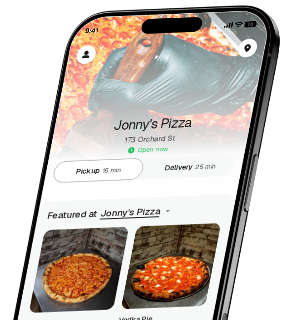 Jonny's Pizza app preview