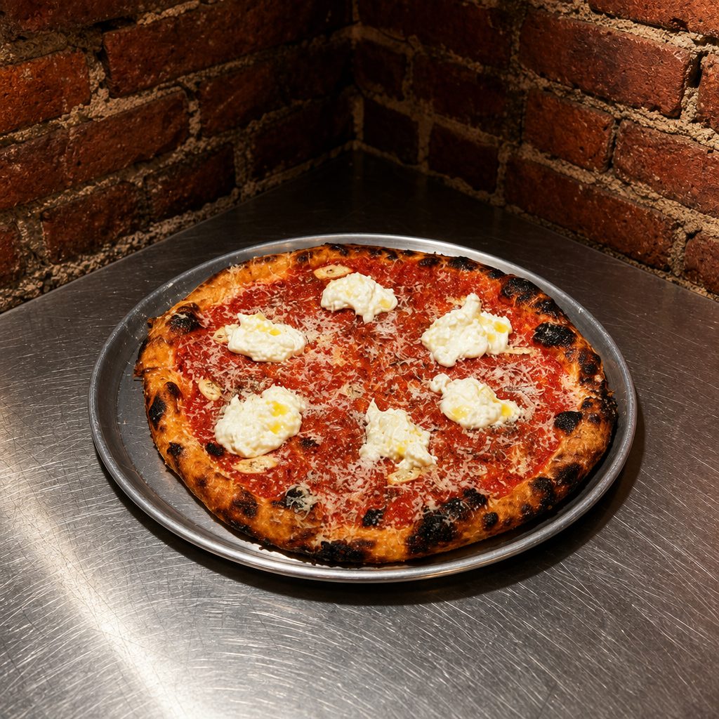 Small Tomato Stracciatella Pie.