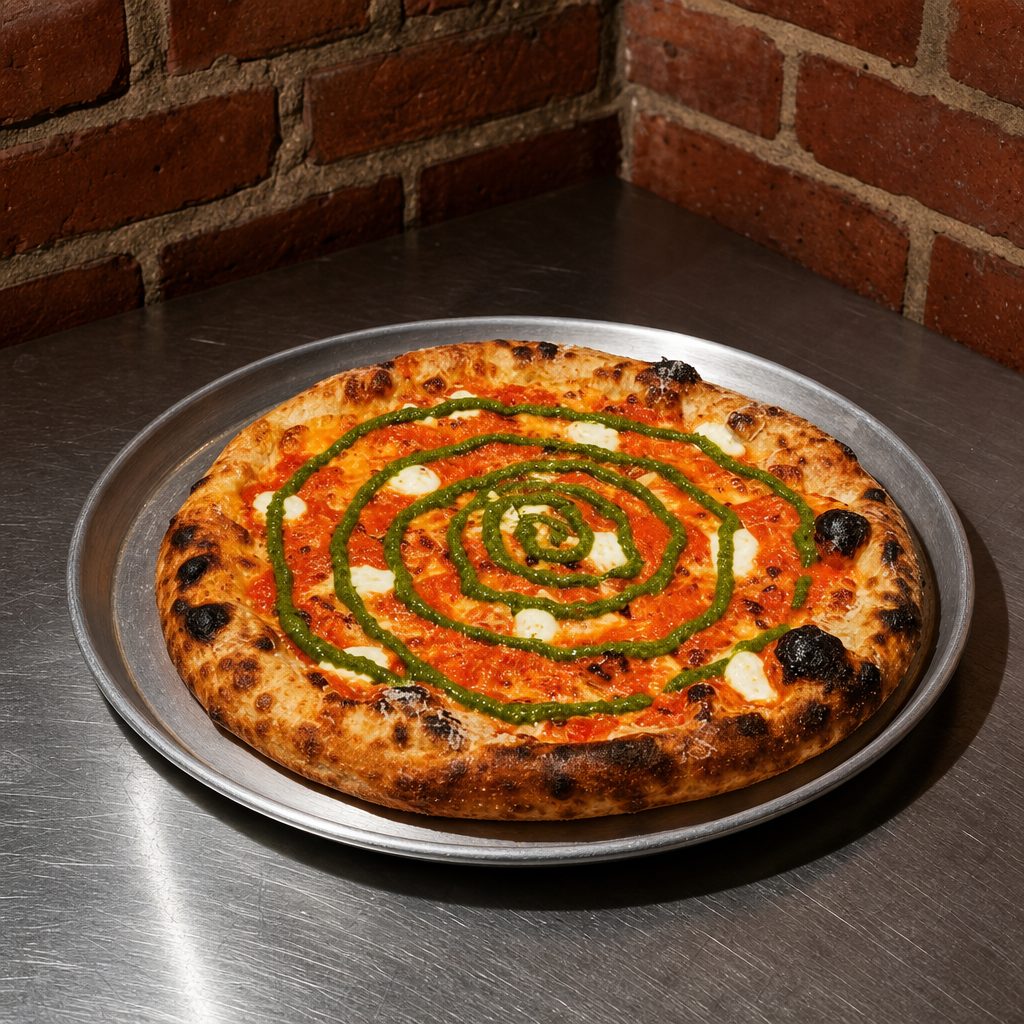 Small Vodka Pesto Pie.
